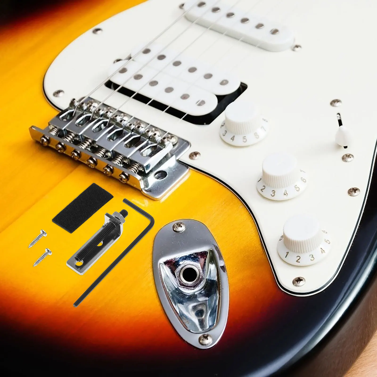 1Set Electric Guitar Bridge Metal Replacement Vibrato Tailpiece Support Rod Durable for Stable Tuning and Stage Use
1Set Electric Guitar Bridge Metal Replacement Vibrato Tailpiece Support Rod Durable for Stable Tuning and Stage Use