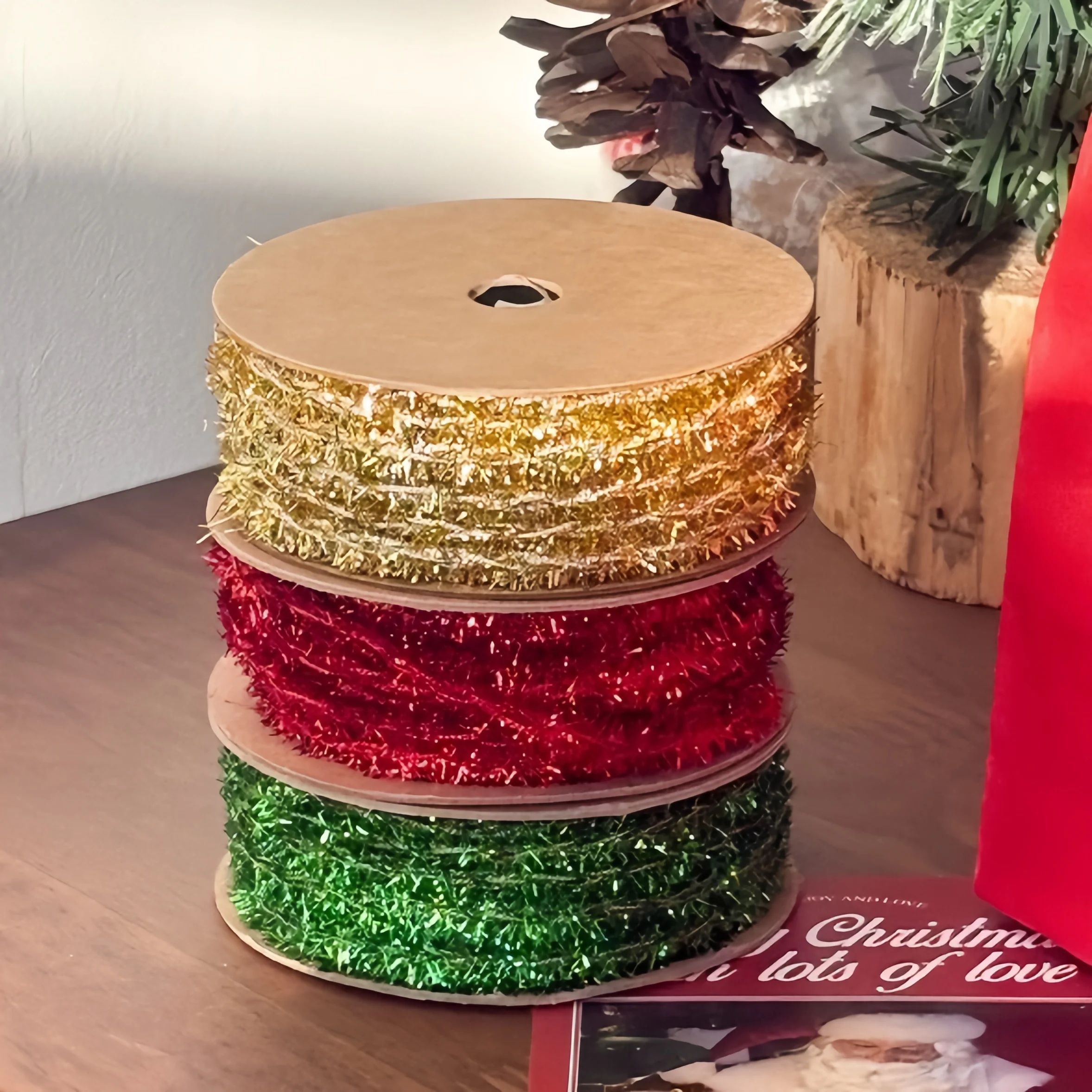 3 rolls 10m Christmas Wreath Twisted Wreath, Thin Shining Wreath Decoration DIY Gift Binding Rope
3 rolls 10m Christmas Wreath Twisted Wreath, Thin Shining Wreath Decoration DIY Gift Binding Rope