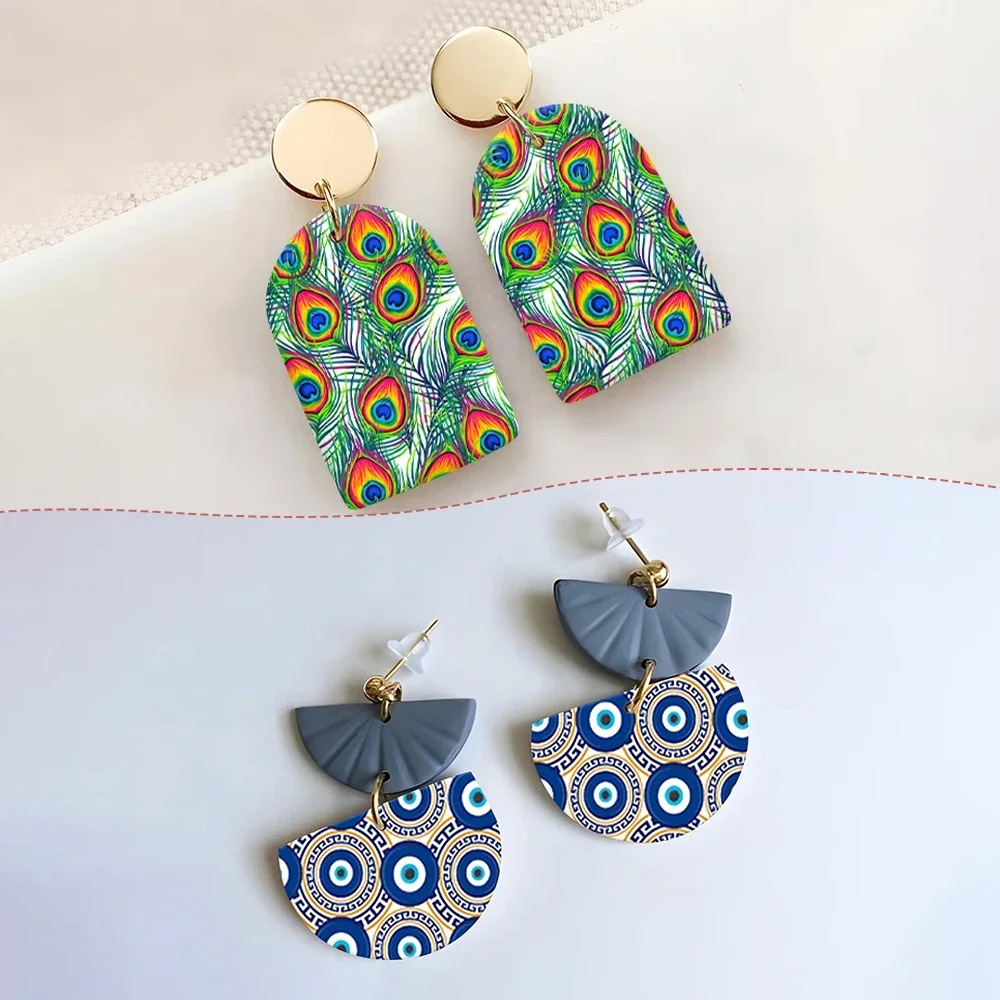 6pcs/set Peacock Feather Vintage Dot Repetition Painted Pattern Polymer Clay Watercolor Transfer Paper Pottery Earrings Sticker
6pcs/set Peacock Feather Vintage Dot Repetition Painted Pattern Polymer Clay Watercolor Transfer Paper Pottery Earrings Sticker