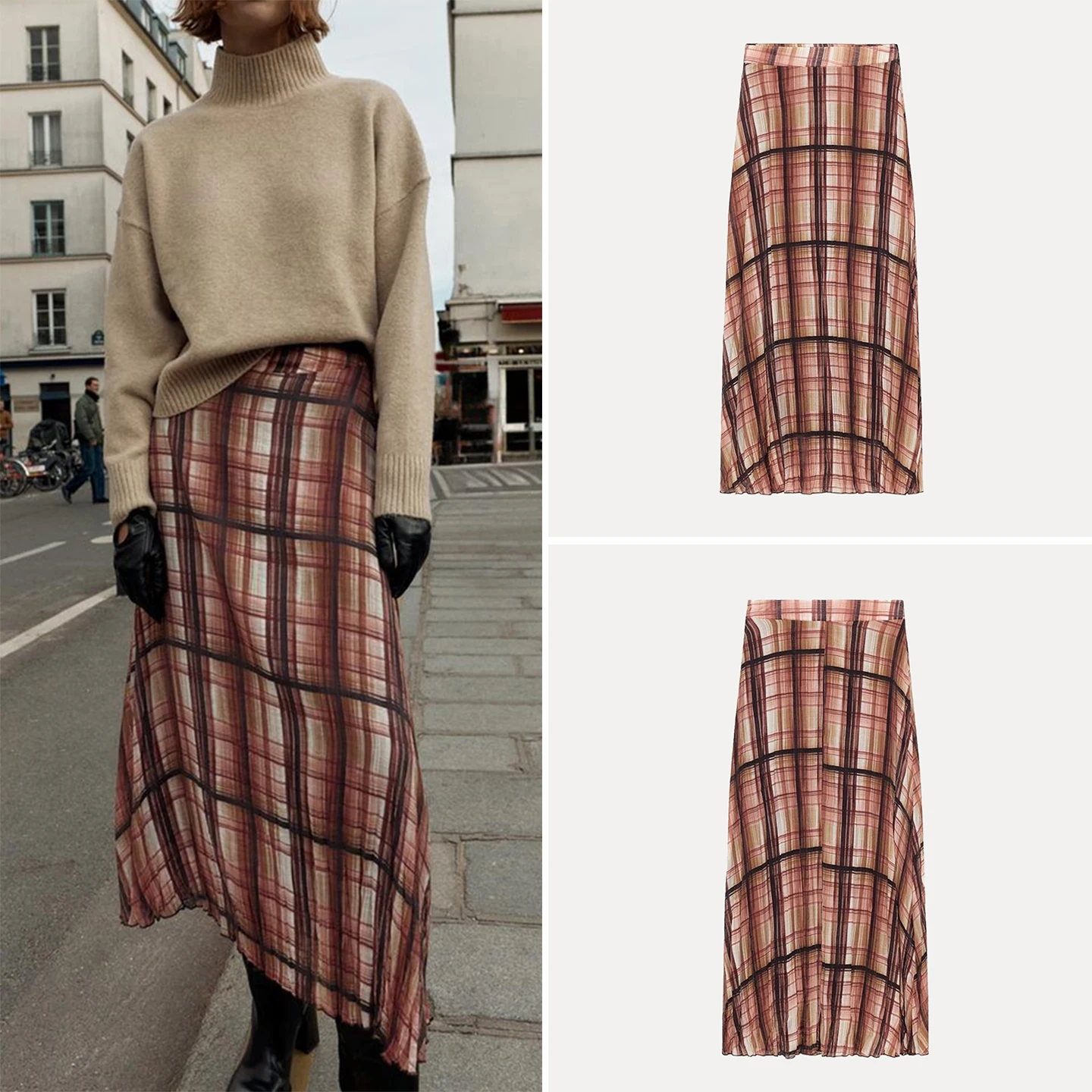 Faionable Midi Plaid Skirt for Women with Wrinkle Effect Personali Design European Sle Regular Fit mid Waist Skirt
Faionable Midi Plaid Skirt for Women with Wrinkle Effect Personali Design European Sle Regular Fit mid Waist Skirt