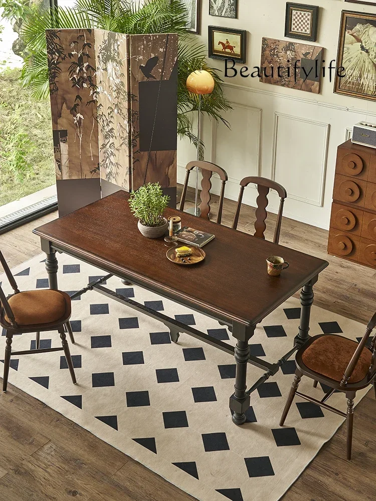 French Ancient Style Solid Wood Large Board Table Household Rectangular Dining Table
French Ancient Style Solid Wood Large Board Table Household Rectangular Dining Table
