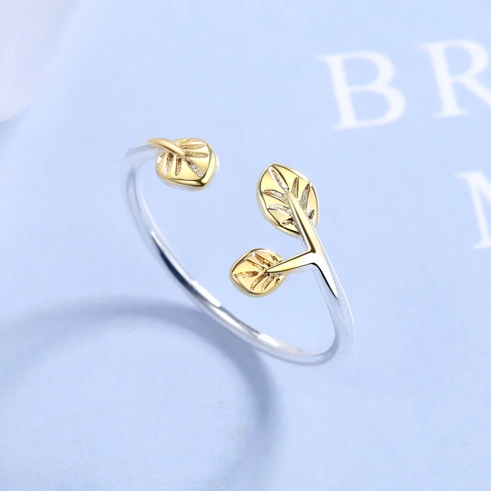 Gold Color Leaves Open Rings for Women Girls 925 Sterling Silver Wedding Rings Adjustable Knuckle Finger Jewelry
Gold Color Leaves Open Rings for Women Girls 925 Sterling Silver Wedding Rings Adjustable Knuckle Finger Jewelry
