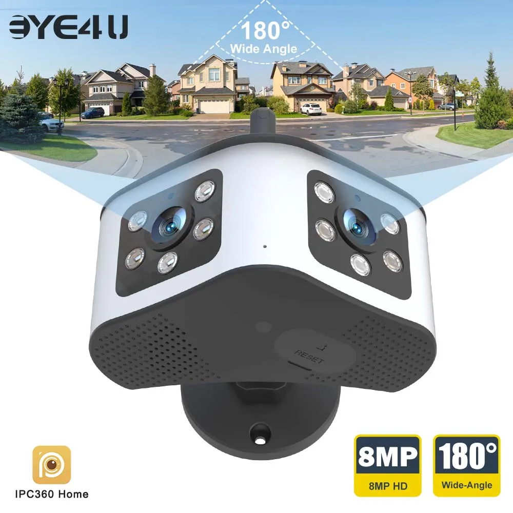 4K 8MP Dual Lens Camera Wide Viewing Angle Fixed Outdoor Security Cameras Motion Detection Video Surveillance IPC360 Home
4K 8MP Dual Lens Camera Wide Viewing Angle Fixed Outdoor Security Cameras Motion Detection Video Surveillance IPC360 Home