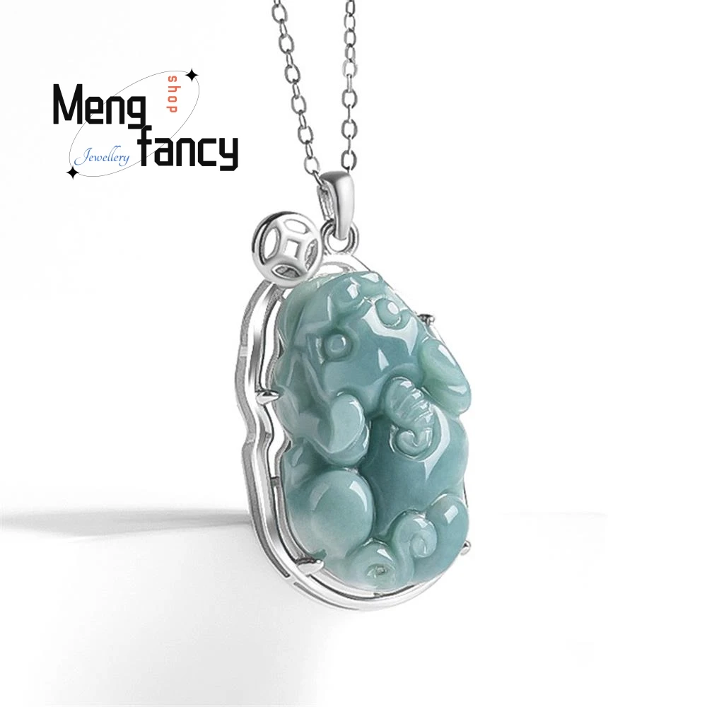 Natural A-grade Jadeite Wealth-bringing Auspicious PI Xiu S925 Silver Inlaid Ice-type Jade Pendant Fashion Jewelry Holiday Gifts
Natural A-grade Jadeite Wealth-bringing Auspicious PI Xiu S925 Silver Inlaid Ice-type Jade Pendant Fashion Jewelry Holiday Gifts