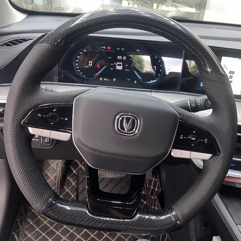 Для Changa CS35plus CS75plus 2023 2024, прошитый вручную нескользящий черный чехол на руль из натуральной кожи
Для Changa CS35plus CS75plus 2023 2024, прошитый вручную нескользящий черный чехол на руль из натуральной кожи