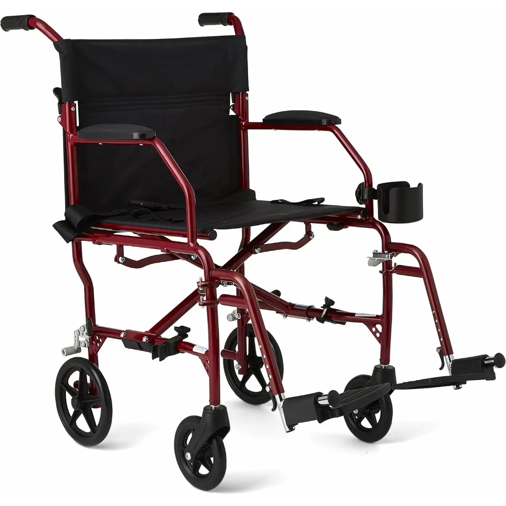 Ultra Lightweight Transport Wheelchair for Adults, Foldable, 19-Inch Seat Width, Red Frame, Black Upholstery
Ultra Lightweight Transport Wheelchair for Adults, Foldable, 19-Inch Seat Width, Red Frame, Black Upholstery