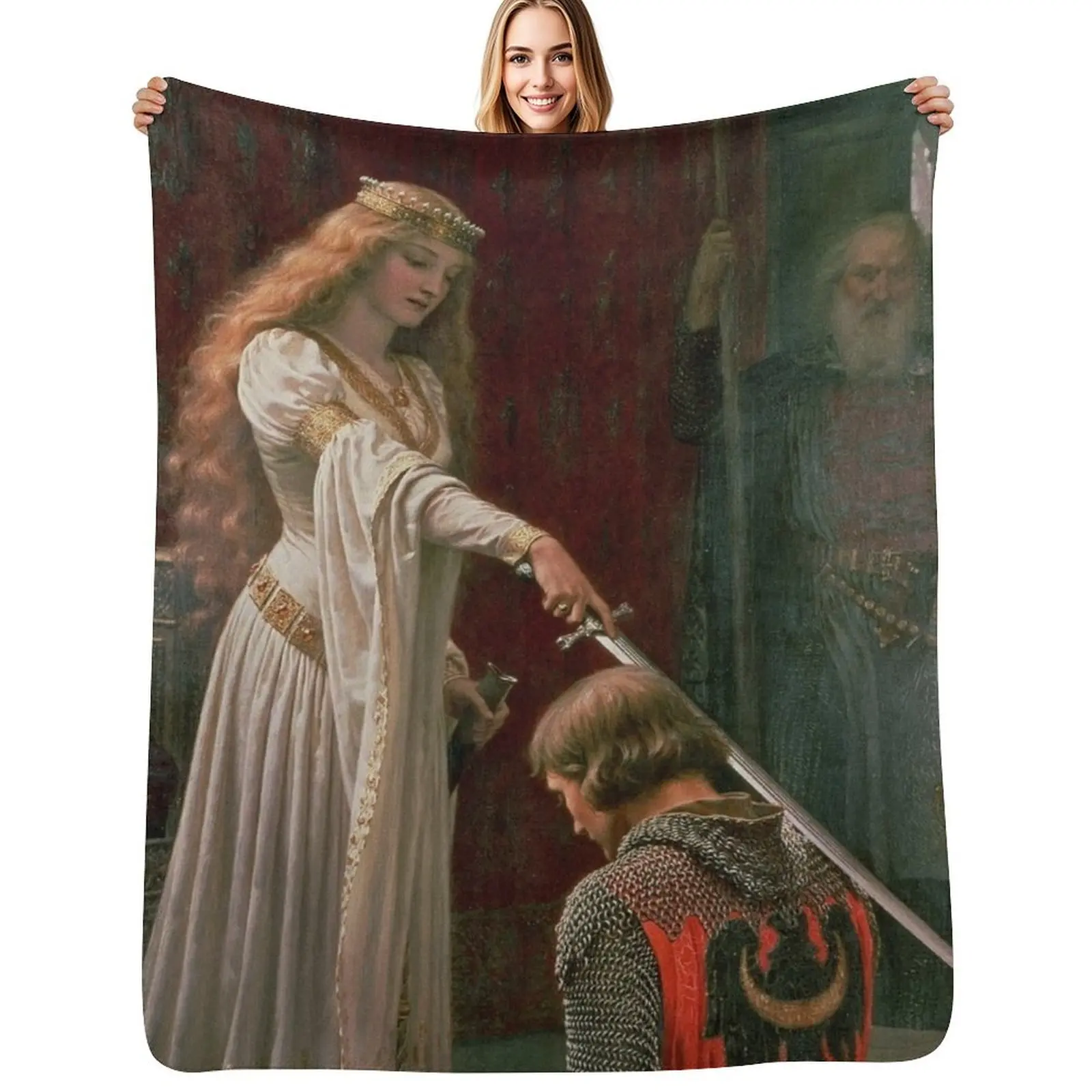 Accolade by Edmund Blair Leighton Medieval Knight Sword and Lady Original Painting HD Throw Blanket blankets ands Blankets
Accolade by Edmund Blair Leighton Medieval Knight Sword and Lady Original Painting HD Throw Blanket blankets ands Blankets