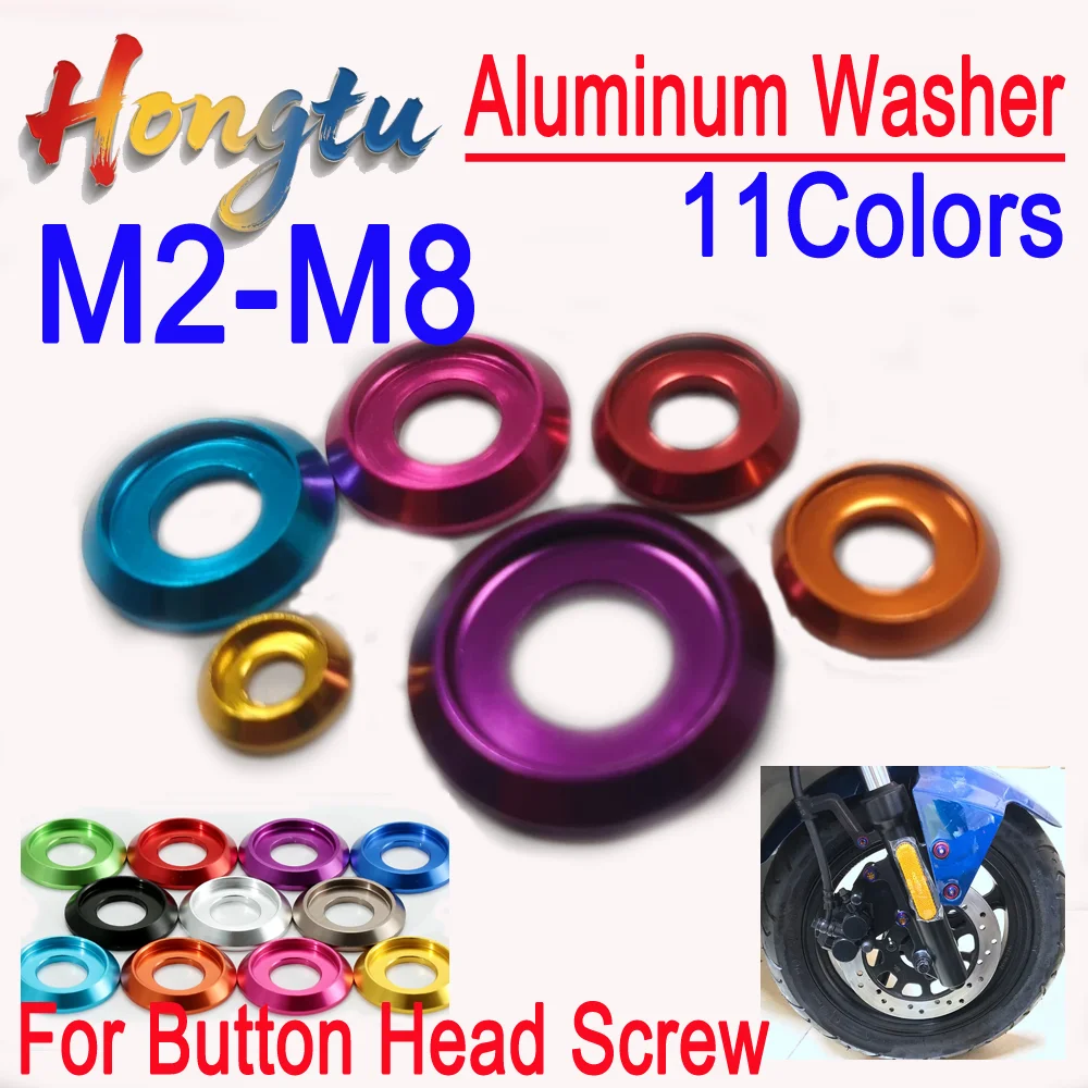 Hongtu M2/M2.5/M3/M4/M5/M6/M8 Aluminum Alloy Washers - Multicolor Gaskets for ISO7380 Button Head Screws (RC Car Parts) 
Hongtu M2/M2.5/M3/M4/M5/M6/M8 Aluminum Alloy Washers - Multicolor Gaskets for ISO7380 Button Head Screws (RC Car Parts)
