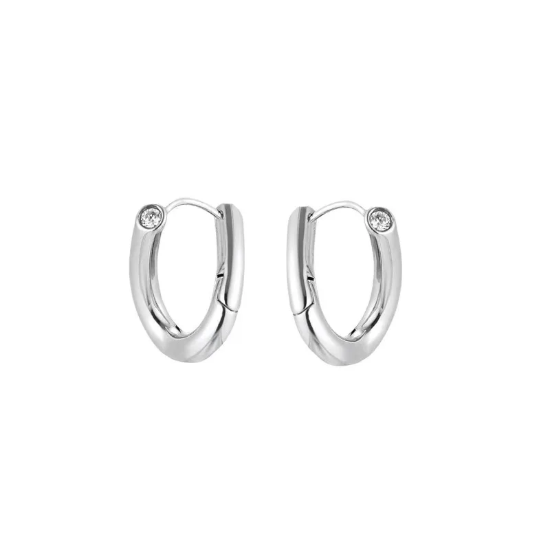 S925 sterling silver glossy U-shaped earrings, simple and versatile point diamonds
S925 sterling silver glossy U-shaped earrings, simple and versatile point diamonds