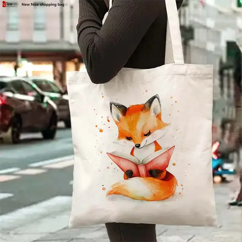 1 шт., дизайнерская большая сумка с милой лисой для чтения книг - оранжево-белая сумка с иллюстрацией лисы для школы, покупок и путешествий, сумка для книг с ручкой
1 шт., дизайнерская большая сумка с милой лисой для чтения книг - оранжево-белая сумка с иллюстрацией лисы для школы, покупок и путешествий, сумка для книг с ручкой