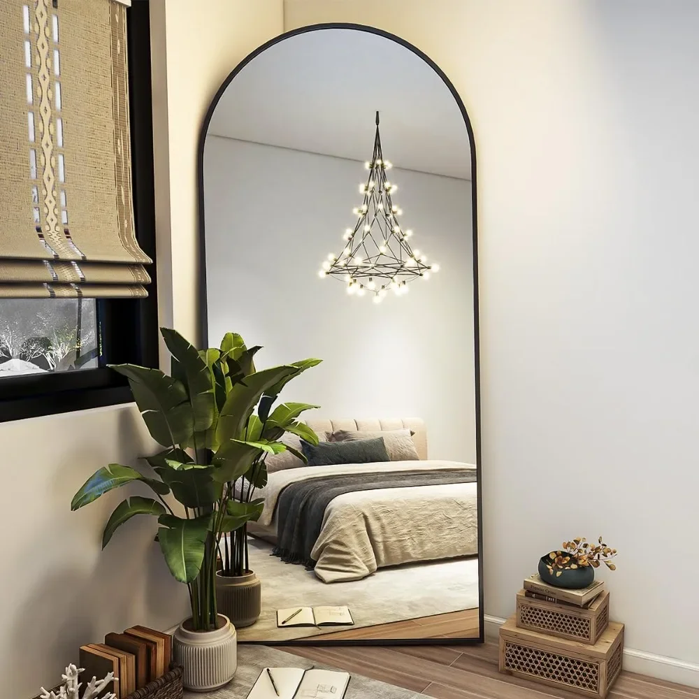 71 "x28" arched full-length mirror, wall mounted or tilted floor standing mirror, aluminum alloy frame full body mirror, black
71 "x28" arched full-length mirror, wall mounted or tilted floor standing mirror, aluminum alloy frame full body mirror, black