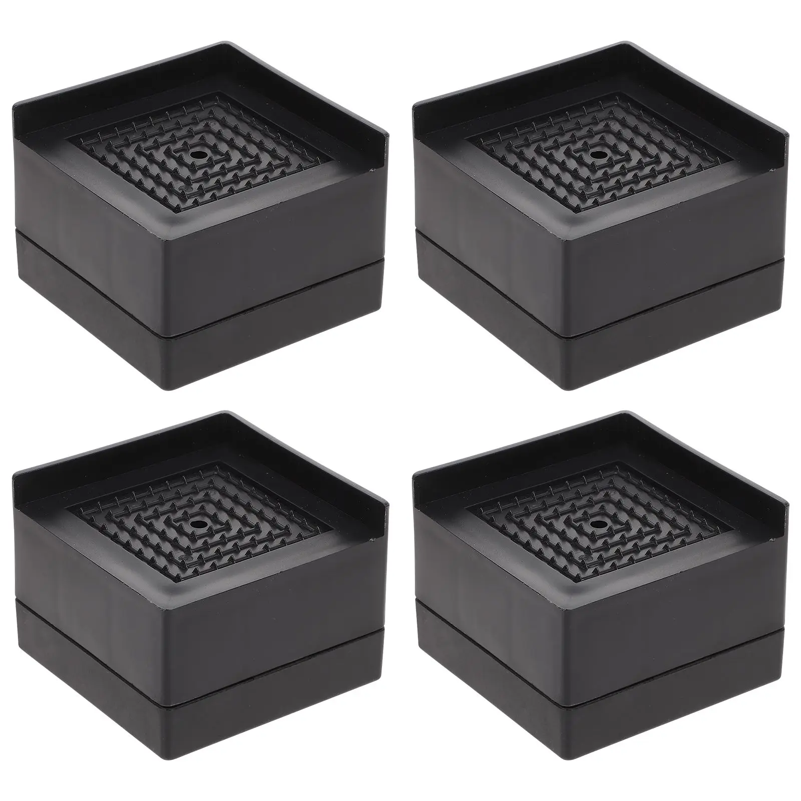 4 Pcs Black 5.8X5.8X4CM Furniture Risers Non-slip Rubber Heavy Duty Stability Anti-mold Ventilation Lifts
4 Pcs Black 5.8X5.8X4CM Furniture Risers Non-slip Rubber Heavy Duty Stability Anti-mold Ventilation Lifts