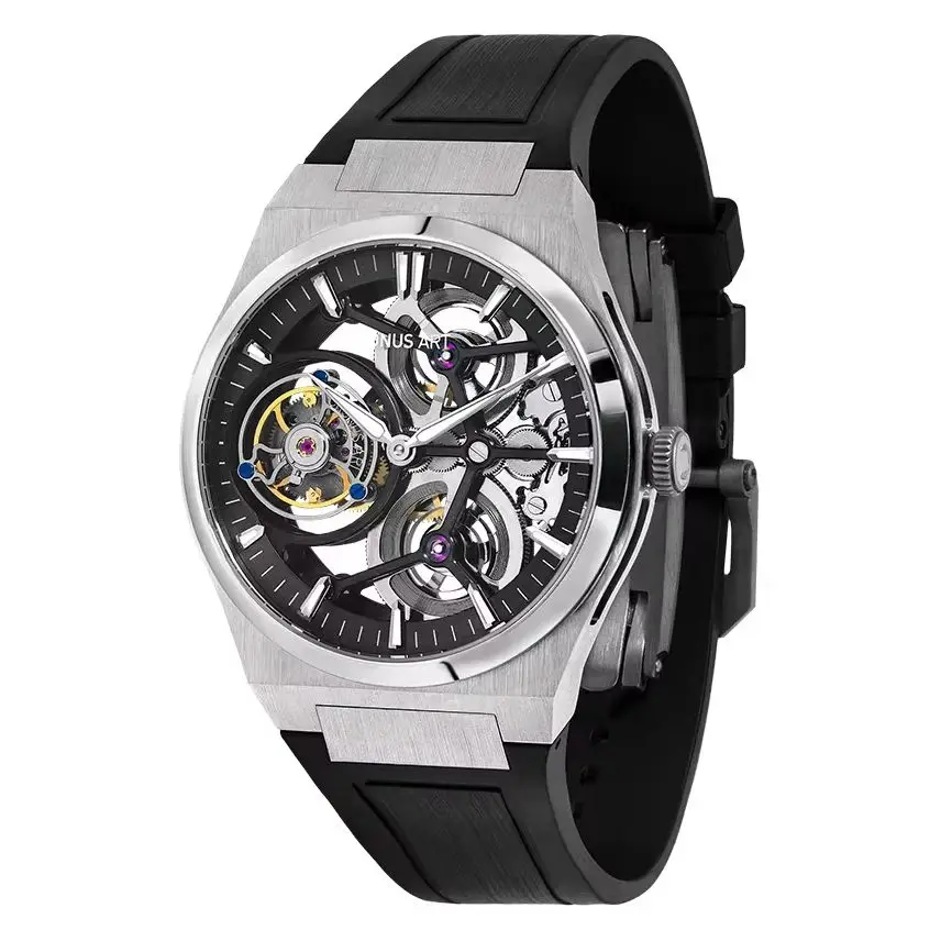 CRONUSART Men Tourbillon Watch 41mm Manual Winding Mechanical Wristwatch Titanium Case Luminous Skeleton Dial Sapphire FKM Strap
CRONUSART Men Tourbillon Watch 41mm Manual Winding Mechanical Wristwatch Titanium Case Luminous Skeleton Dial Sapphire FKM Strap