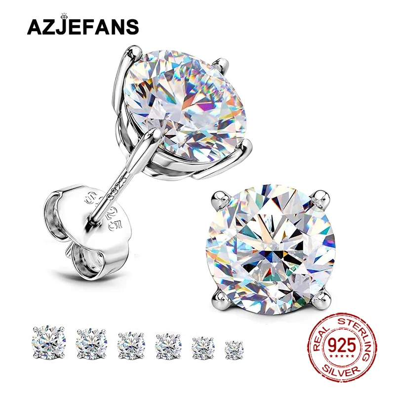 AZJEFANS 925 Sterling Silver Round Sparkling Zircon Stud Earrings Stud Earrings Fine Jewelry
AZJEFANS 925 Sterling Silver Round Sparkling Zircon Stud Earrings Stud Earrings Fine Jewelry