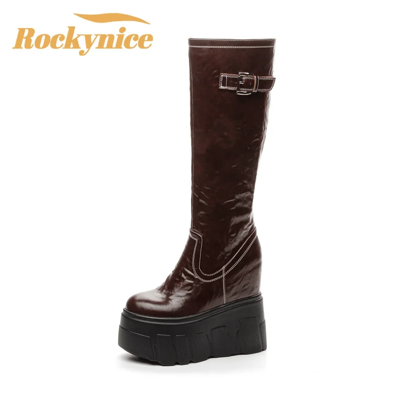 New Synthetic Patent Microfiber Leather Boots Winter Warm 14CM Platform Long Boots All Match Knee High Shoes Motorcycle Booties
New Synthetic Patent Microfiber Leather Boots Winter Warm 14CM Platform Long Boots All Match Knee High Shoes Motorcycle Booties