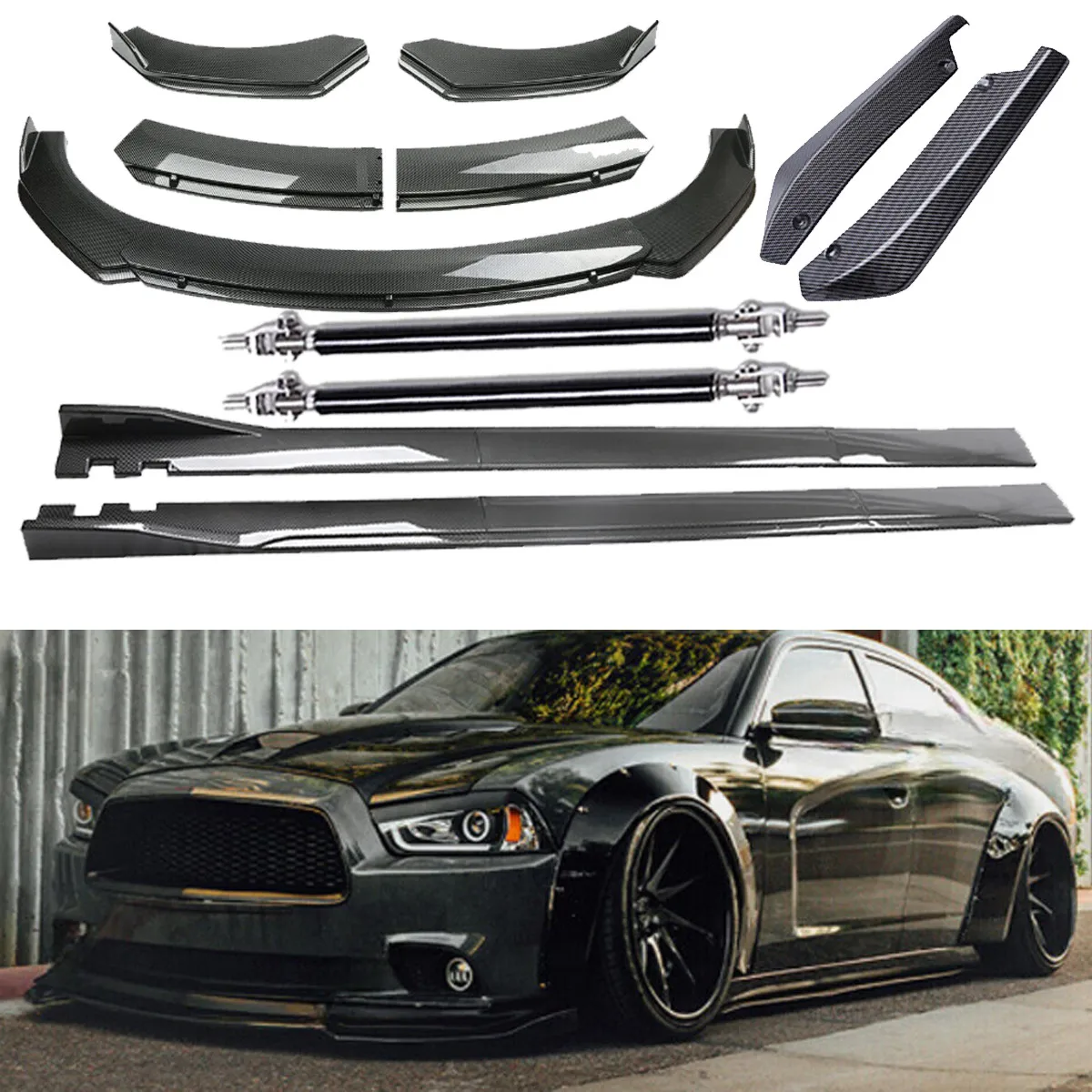 Front Bumper Lip Rear Splitter Spoiler Side Skirt Carbon Fiber For Dodge Charger
Front Bumper Lip Rear Splitter Spoiler Side Skirt Carbon Fiber For Dodge Charger