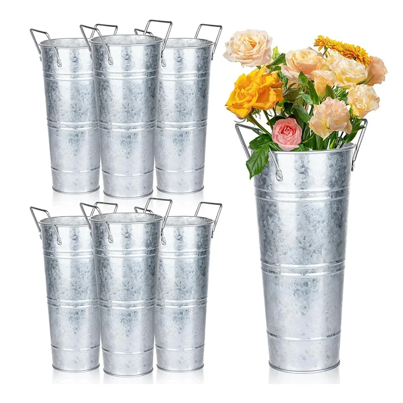 BAAR-6 Pcs Galvanized Bucket Flower Bar,10 Inch Flower Bucket With Handles, Flower Bar Supplies And Buckets Farmhouse Vases
BAAR-6 Pcs Galvanized Bucket Flower Bar,10 Inch Flower Bucket With Handles, Flower Bar Supplies And Buckets Farmhouse Vases