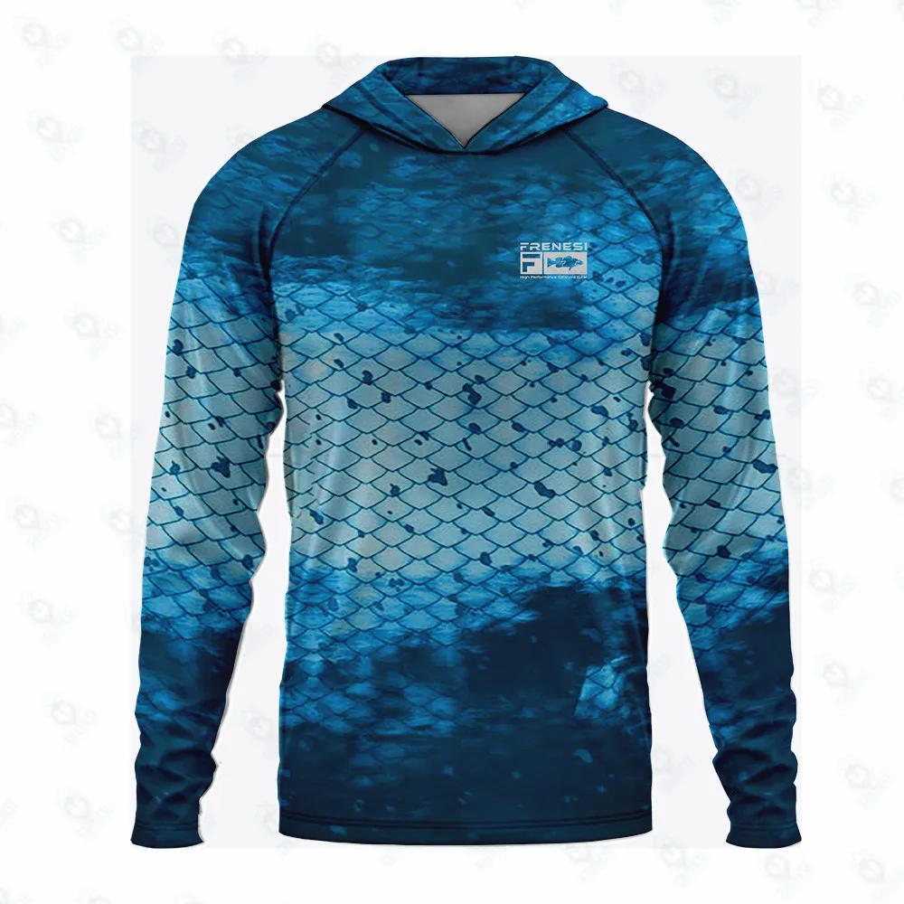 Frenesi Gear Men's Fishing Hoodie Summer Long Sleeve Jersey UPF 50+ UV Resistant Fishing Wear Breathable Team Custom Fish Shirt
Frenesi Gear Men's Fishing Hoodie Summer Long Sleeve Jersey UPF 50+ UV Resistant Fishing Wear Breathable Team Custom Fish Shirt