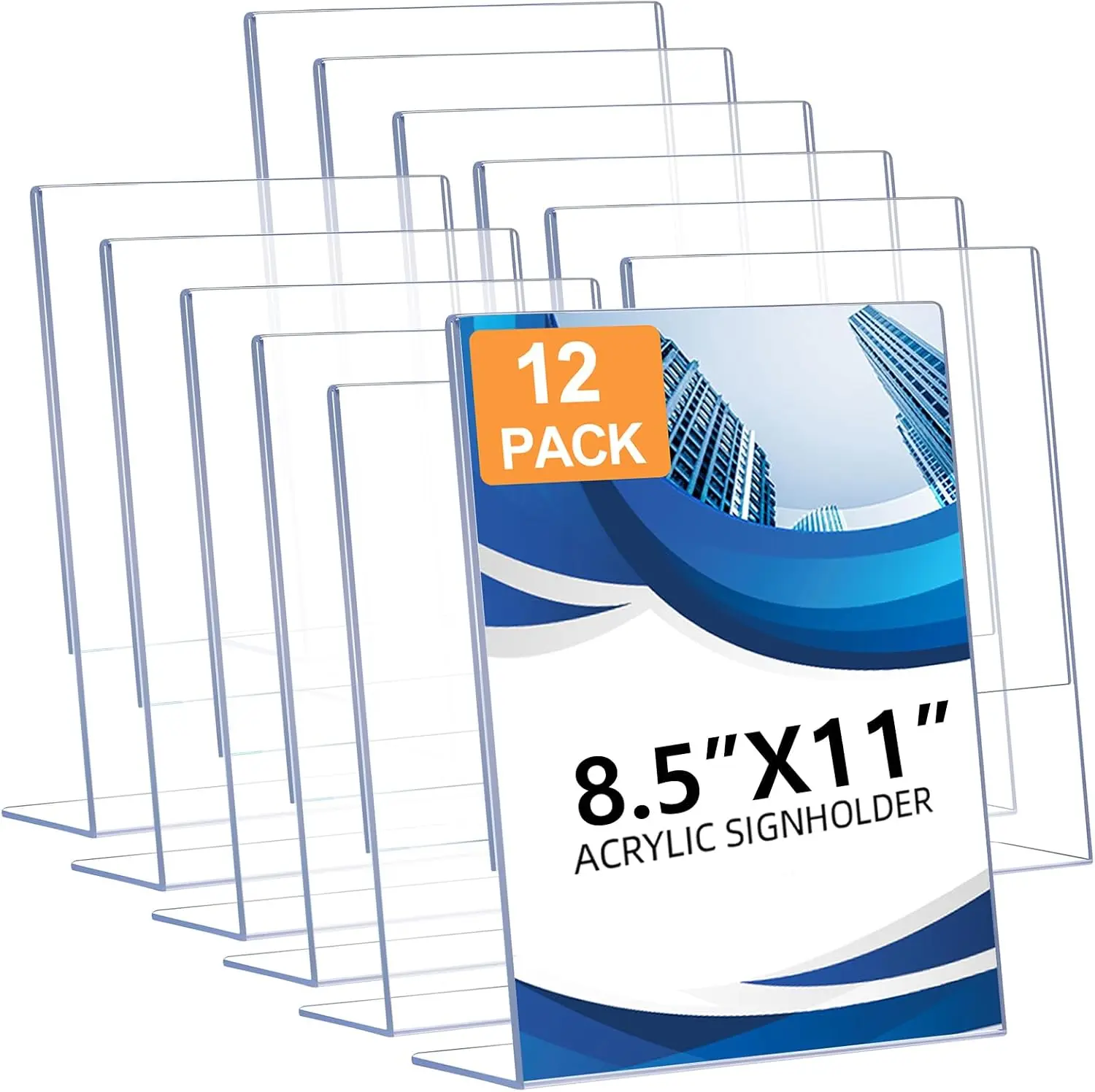Acrylic Sign Holder 8.5x11, 12 Pack Clear Plastic Display Stands for Tabletop, L-Shape Stand for Flyers, Documents, Office
Acrylic Sign Holder 8.5x11, 12 Pack Clear Plastic Display Stands for Tabletop, L-Shape Stand for Flyers, Documents, Office