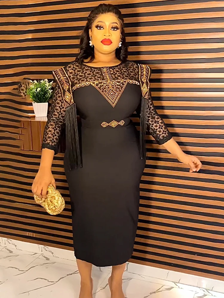 African Dresses For Woman Nigeria Lace Sleeves Bodycon Maxi Robe Elegant Office Ladies Overalls Formal Occasions Evening Gowns
African Dresses For Woman Nigeria Lace Sleeves Bodycon Maxi Robe Elegant Office Ladies Overalls Formal Occasions Evening Gowns