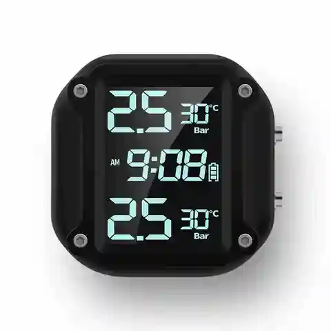 Motorcycle Wireless Tire Pressure Monitoring System USB Charging 2 External Sensors Digital LCD Display Motorcycle TPMS