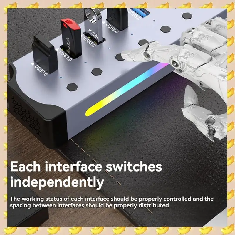 A45U USB 3.0 Hub, 7-портовый RGB-концентратор со светодиодной лентой, динамические режимы, переключатели, алюминиевый корпус-концентратор для ПК, ноутбуков, вилка европейского стандарта
A45U USB 3.0 Hub, 7-портовый RGB-концентратор со светодиодной лентой, динамические режимы, переключатели, алюминиевый корпус-концентратор для ПК, ноутбуков, вилка европейского стандарта