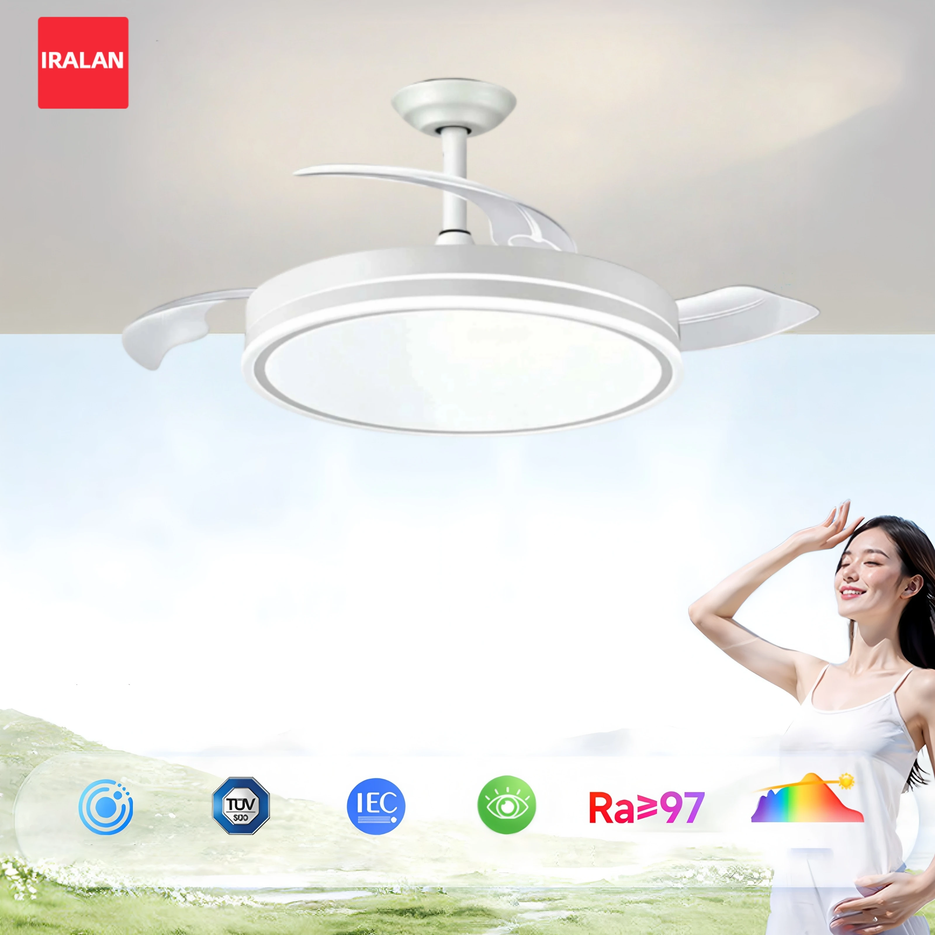 IRALAN Modern Ceiling Fan with Light Remote Control Lamp Simple Dining Room LED Ceiling Fan Lamp Fan All-in-one Lamp with Fan
IRALAN Modern Ceiling Fan with Light Remote Control Lamp Simple Dining Room LED Ceiling Fan Lamp Fan All-in-one Lamp with Fan