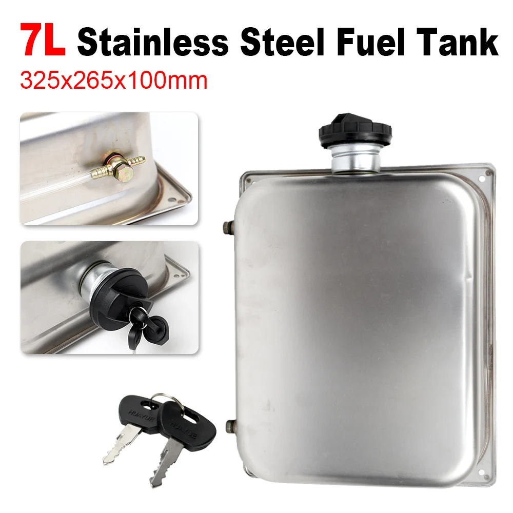 7L Stainless Steel Gasoline Petrol Silver Fuel Tank Large Capacity For Webasto Eberspacher Heater Universal Car Fuel Tank
7L Stainless Steel Gasoline Petrol Silver Fuel Tank Large Capacity For Webasto Eberspacher Heater Universal Car Fuel Tank