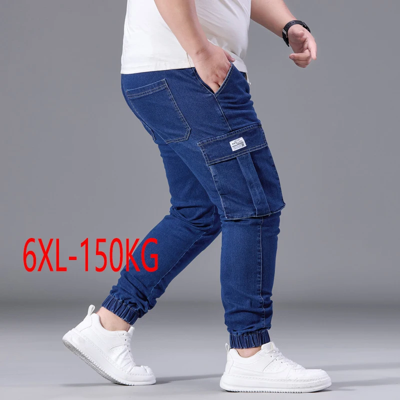 Men's Cargo Jeans Slim Fit Elastic Waist Jogger Pants Big Size 2XL-6XL Blue Denim Trousers For Casual Streetwear Fashion 2026
Men's Cargo Jeans Slim Fit Elastic Waist Jogger Pants Big Size 2XL-6XL Blue Denim Trousers For Casual Streetwear Fashion 2026