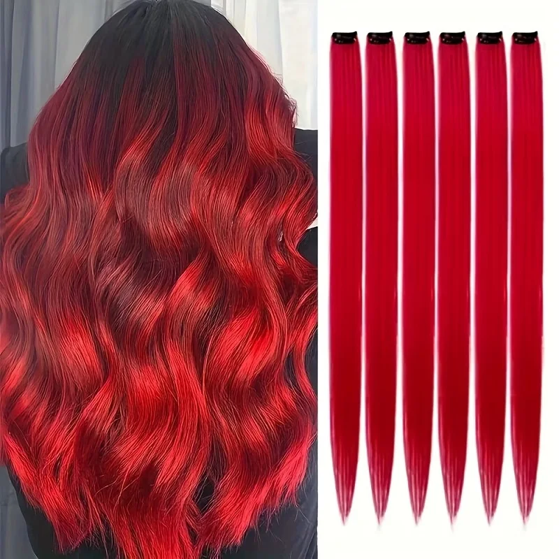 24Inch Synthetic 6pcs Clip-In Hair Extension Highlights Rainbow Multi-Color Hairpiece for Women Daily Party Use
24Inch Synthetic 6pcs Clip-In Hair Extension Highlights Rainbow Multi-Color Hairpiece for Women Daily Party Use