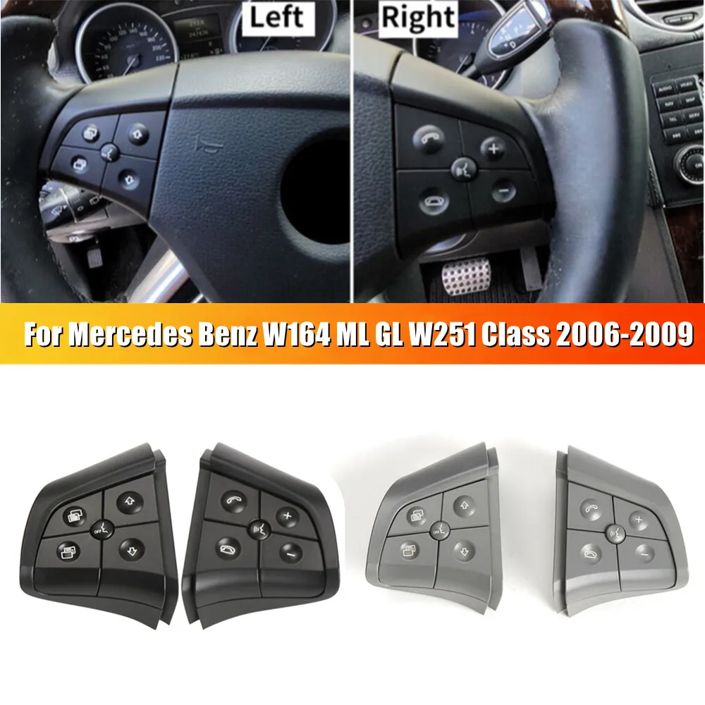 Многофункциональный переключатель на руль для Mercedes-Benz W164 ML GL W251 (2006-2009), кнопки управления аудиосистемой, телефоном, аксессуар
Многофункциональный переключатель на руль для Mercedes-Benz W164 ML GL W251 (2006-2009), кнопки управления аудиосистемой, телефоном, аксессуар