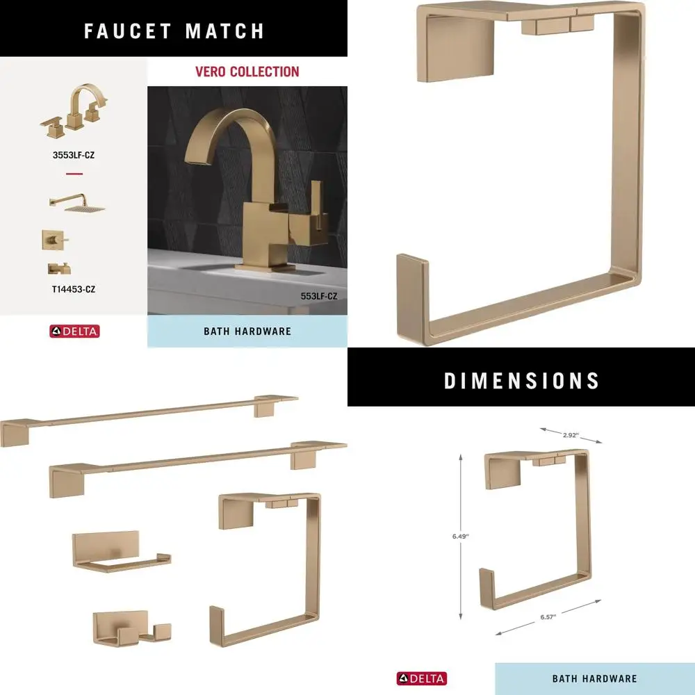 Champagne Bronze Vero Towel Holder, Bathroom Accessory, Model 77746-CZ
Champagne Bronze Vero Towel Holder, Bathroom Accessory, Model 77746-CZ