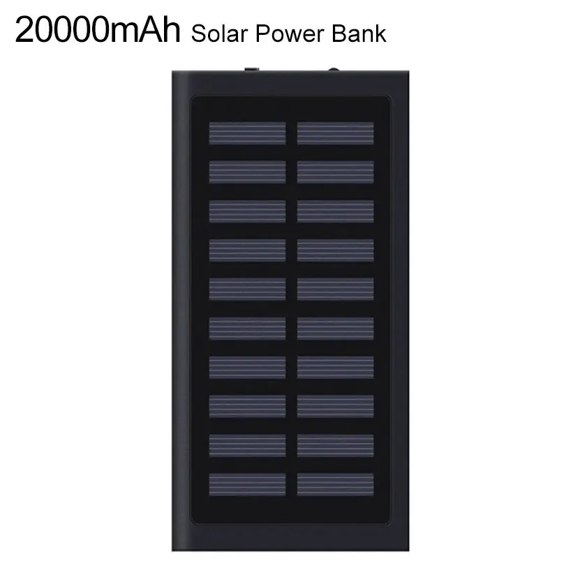 20000mAh Outdoor Solar Power Bank Portable External Battery Charger for iPhone Samsung Huawei Xiaomi Phones and Tablets
20000mAh Outdoor Solar Power Bank Portable External Battery Charger for iPhone Samsung Huawei Xiaomi Phones and Tablets