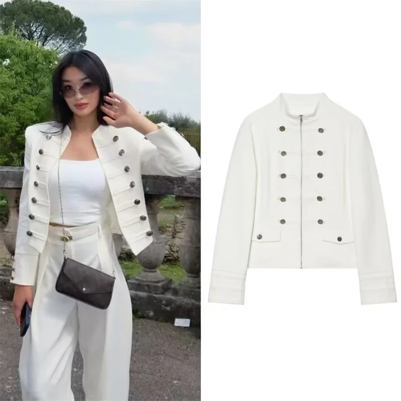 Women's Jacket 2026 Summer New White Long-Sleeve Button-Decorated Knight-Style Blazer Personalized Fashion
Women's Jacket 2026 Summer New White Long-Sleeve Button-Decorated Knight-Style Blazer Personalized Fashion