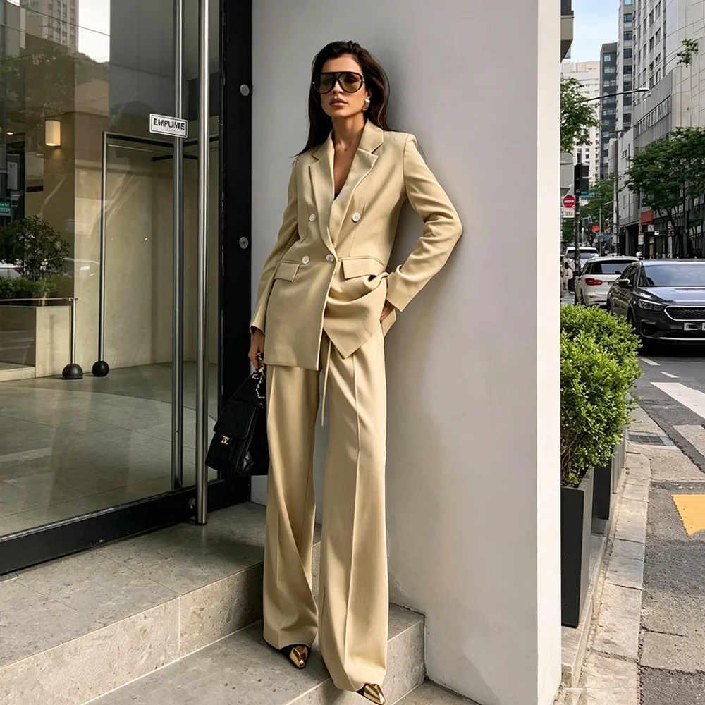 Elegant Double Breasted Women 2 Pieces Blazer Set Smart Casual Luxury Female Suit Jacket Pants Formal Office Lady Chic Outfits
Elegant Double Breasted Women 2 Pieces Blazer Set Smart Casual Luxury Female Suit Jacket Pants Formal Office Lady Chic Outfits