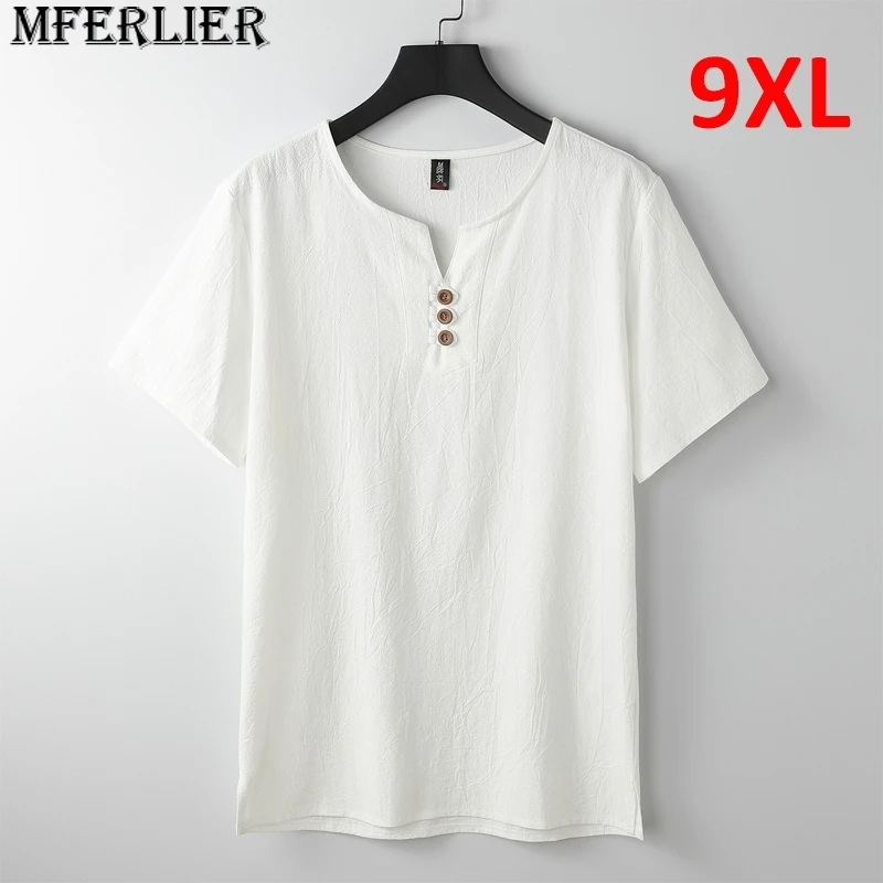 9XL Linen T-shirt Men Summer Solid Color Tshirt Fashion Casual Linen Tees Tops Male Collar T Shirt Plus Size 8XL 9XL
9XL Linen T-shirt Men Summer Solid Color Tshirt Fashion Casual Linen Tees Tops Male Collar T Shirt Plus Size 8XL 9XL