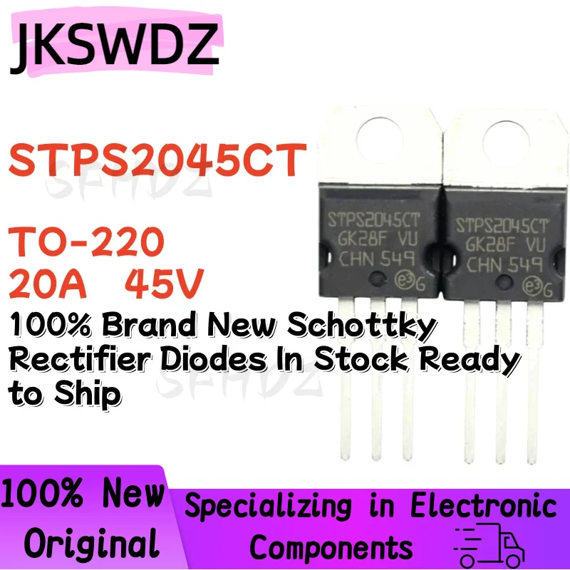 10/20/30PCS STPS2045CT TO-220 20A 45V 100% Brand New Schottky Rectifier Diodes In Stock Ready to Ship
10/20/30PCS STPS2045CT TO-220 20A 45V 100% Brand New Schottky Rectifier Diodes In Stock Ready to Ship