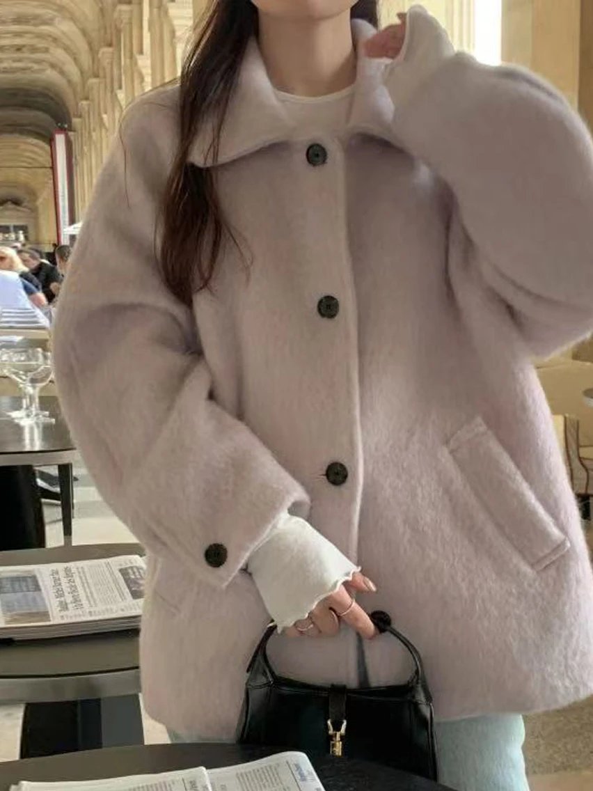 Korean Sle Sweet Cherry Blossom Pink Lapel Single Button Warm Woolen Coat Women's Autumn Winter Aosphere Feeling Tweed Ja...
Korean Sle Sweet Cherry Blossom Pink Lapel Single Button Warm Woolen Coat Women's Autumn Winter Aosphere Feeling Tweed Ja...