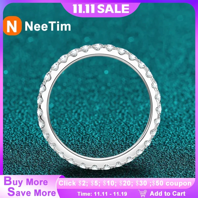 NeeTim Full Moissanite Ring for Woman Wedding Jewelry 925 Sterling Silver with Plated White Gold Rings Diamond Engagement Band
NeeTim Full Moissanite Ring for Woman Wedding Jewelry 925 Sterling Silver with Plated White Gold Rings Diamond Engagement Band