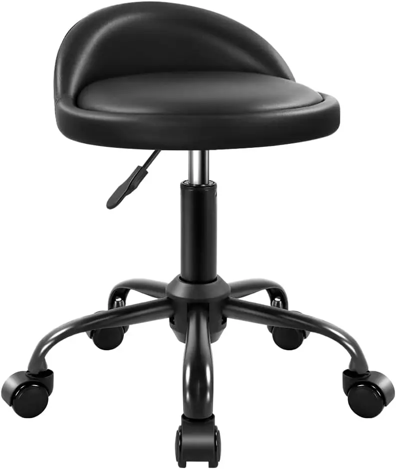 Rolling Stool With Backrest Height Adjustable Round Chair With Wheels Swivel Drafting Work Pu Leather Stools Small (Black)
Rolling Stool With Backrest Height Adjustable Round Chair With Wheels Swivel Drafting Work Pu Leather Stools Small (Black)
