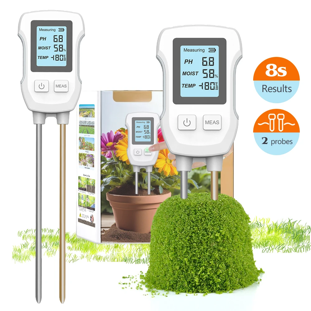 3 in 1 Digital Soil Meter Soil Tester LCD Screen PH Moisture Temperature Test for Garden Farm Instrument Detector Plants Sensor
3 in 1 Digital Soil Meter Soil Tester LCD Screen PH Moisture Temperature Test for Garden Farm Instrument Detector Plants Sensor