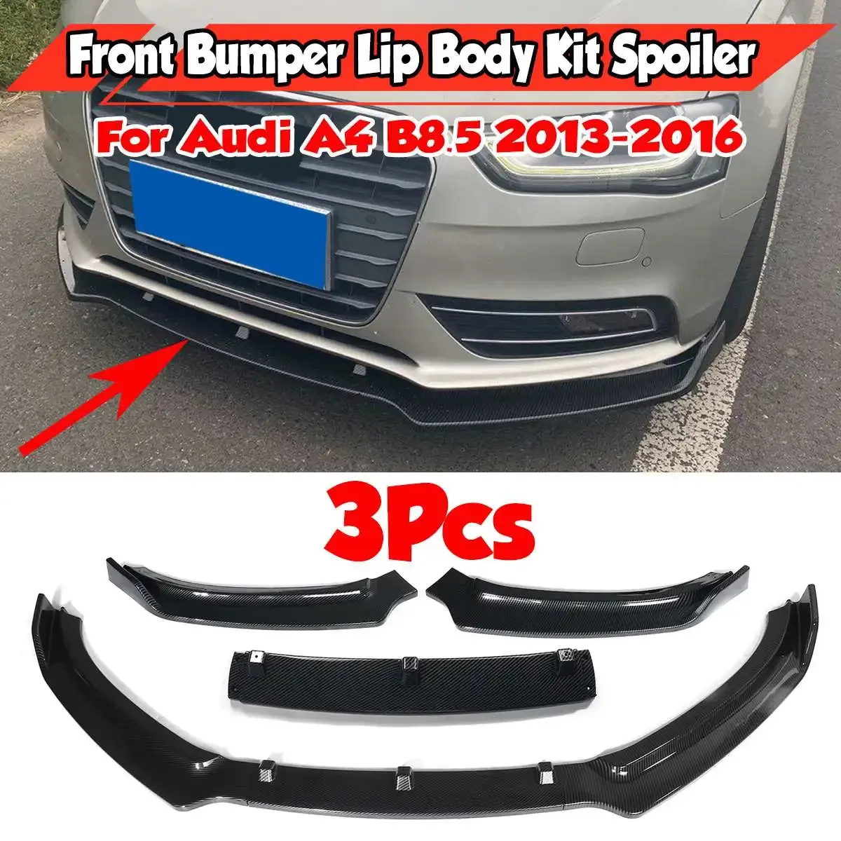 Carbon Fiber Look/Black Car Front Bumper Splitter Lip Diffuser Lip Spoiler Protector For Audi A4 B8.5 2013-2016 Standard Bumper
Carbon Fiber Look/Black Car Front Bumper Splitter Lip Diffuser Lip Spoiler Protector For Audi A4 B8.5 2013-2016 Standard Bumper