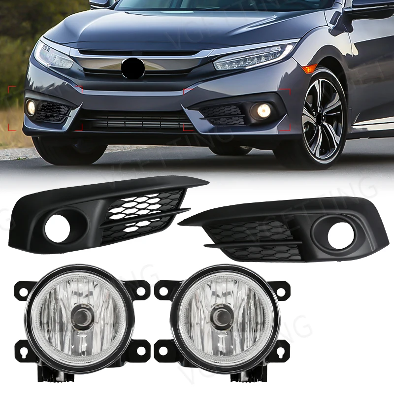 For Honda Civic Sedan 2016 2017 2018 10th Gen Fog Lights Led Front Bumper Driving Lamp Cover Wiring Switch Car Accessories 12V
For Honda Civic Sedan 2016 2017 2018 10th Gen Fog Lights Led Front Bumper Driving Lamp Cover Wiring Switch Car Accessories 12V