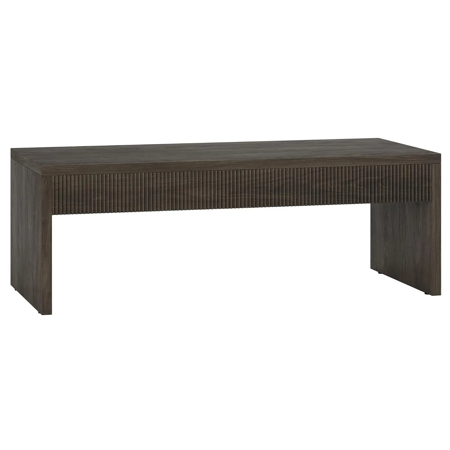 48" Fluted Rectangular Coffee Table with Ribbed Front Panel for Living Room, Family Room, or Office, Warm Brown, Customized
48" Fluted Rectangular Coffee Table with Ribbed Front Panel for Living Room, Family Room, or Office, Warm Brown, Customized