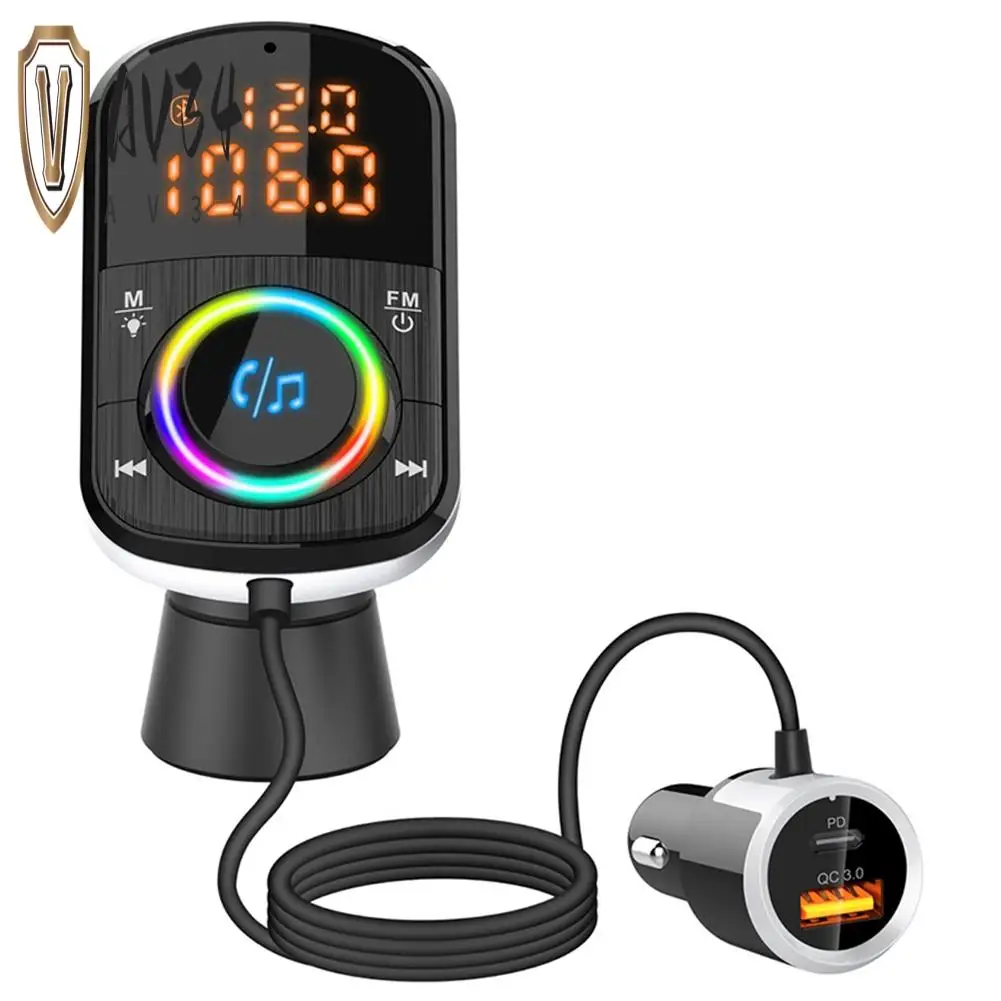 AV34-BC71 Car Bluetooth 5.0 FM Transmitter QC3.0 Fast Charge PD Car Charger MP3 Player Adapter With Ambient Light 12V-24V
AV34-BC71 Car Bluetooth 5.0 FM Transmitter QC3.0 Fast Charge PD Car Charger MP3 Player Adapter With Ambient Light 12V-24V