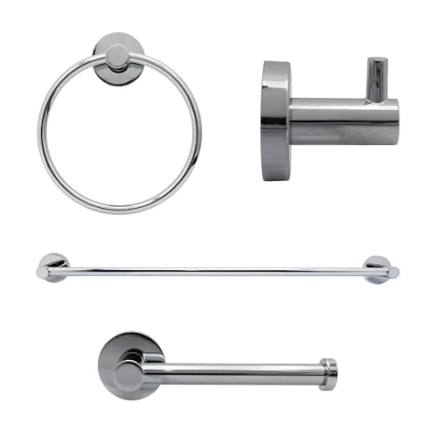 A101-26 Modern 4-Piece Bathroom Hardware Set 24 Inch Towel Bar and Wall Mounted Accessories with Concealed Mounting Satin Nicke
A101-26 Modern 4-Piece Bathroom Hardware Set 24 Inch Towel Bar and Wall Mounted Accessories with Concealed Mounting Satin Nicke