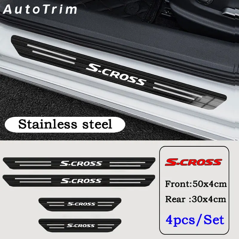 4pcs Car Stainless Door Sill Strip 3D Metal Brushed Black Threshold Sticker Protection Decorative Strip for Suzuki S-Cross
4pcs Car Stainless Door Sill Strip 3D Metal Brushed Black Threshold Sticker Protection Decorative Strip for Suzuki S-Cross