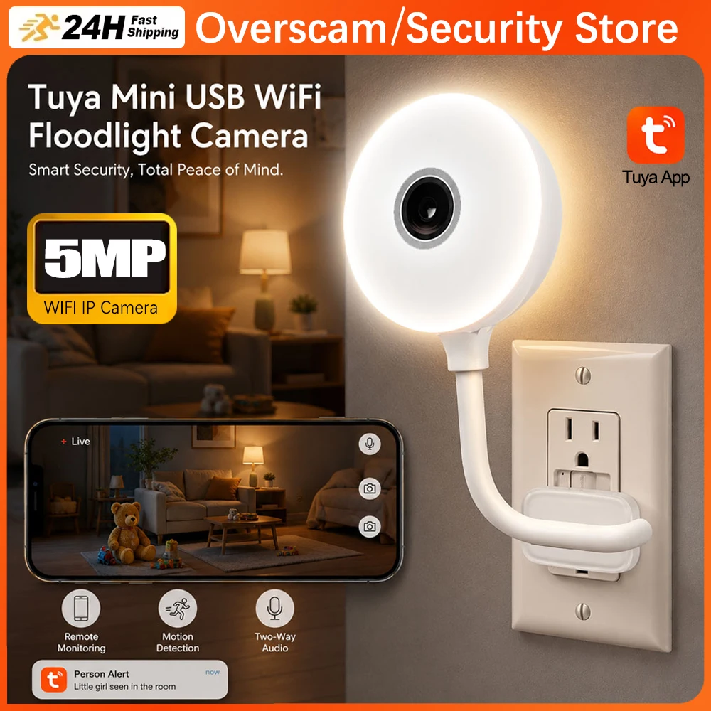 Mini USB Camera Tuya Smart Home 5MP Wireless WiFi - Instant Setup Baby Monitor Color Night Vision Two-Way Audio Cloud/TF Storage
Mini USB Camera Tuya Smart Home 5MP Wireless WiFi - Instant Setup Baby Monitor Color Night Vision Two-Way Audio Cloud/TF Storage
