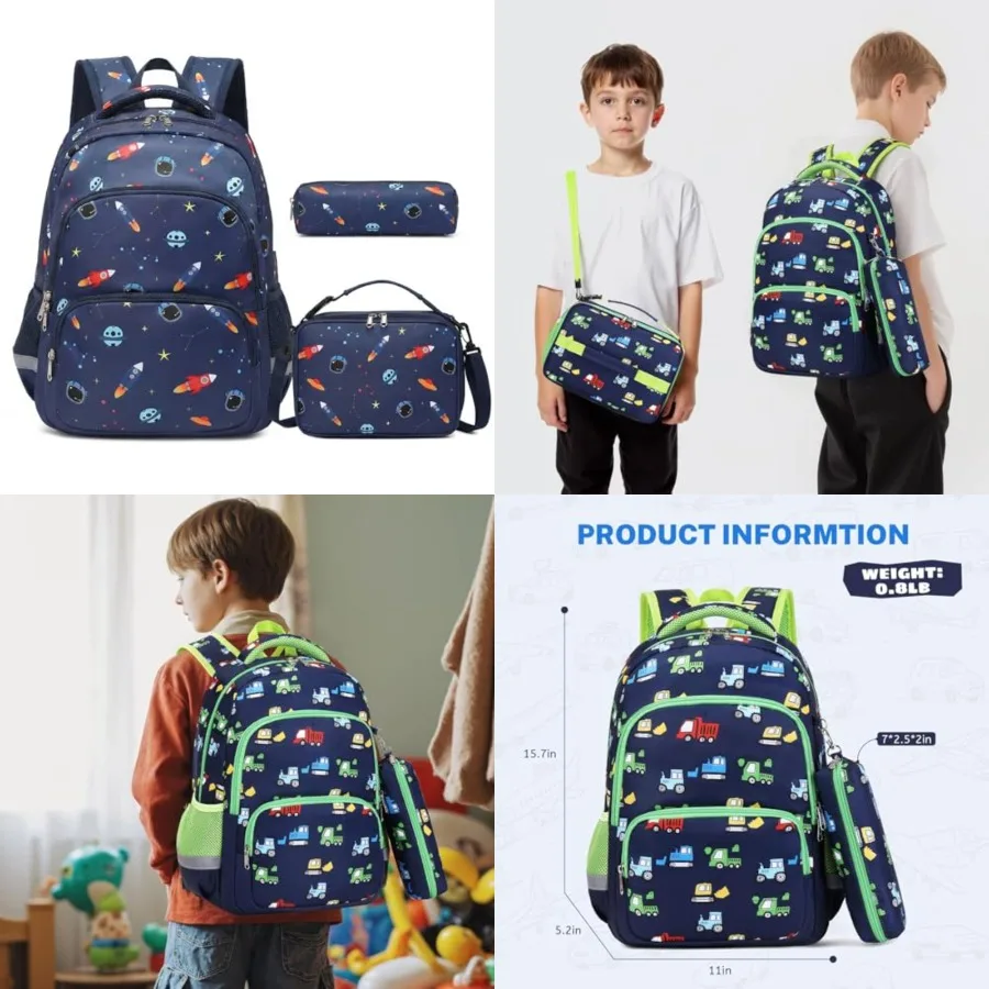 3PCS Backpack Set - Waterproof Bookbag with Lunch Box for Boys Ages 3-12, Adorable Cartoon Prints for School and Outdoor Use
3PCS Backpack Set - Waterproof Bookbag with Lunch Box for Boys Ages 3-12, Adorable Cartoon Prints for School and Outdoor Use