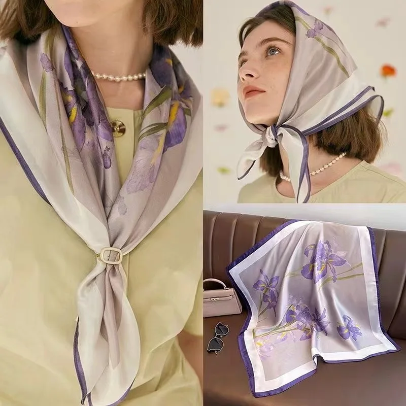 Silk Satin Handkerchief Women Neck Scarves Floral Print Headbands Hijab Scarfs 70cm Small Shawls Wraps Bandana Head Scarf Purple
Silk Satin Handkerchief Women Neck Scarves Floral Print Headbands Hijab Scarfs 70cm Small Shawls Wraps Bandana Head Scarf Purple